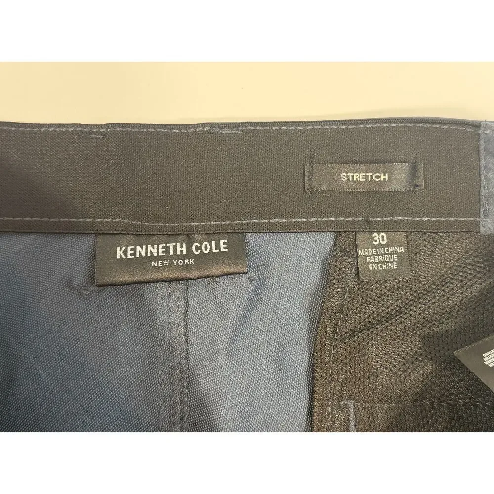 Kenneth Cole New York Men's Stretch Shorts Size 30 Slate Blue Tech Flat Front